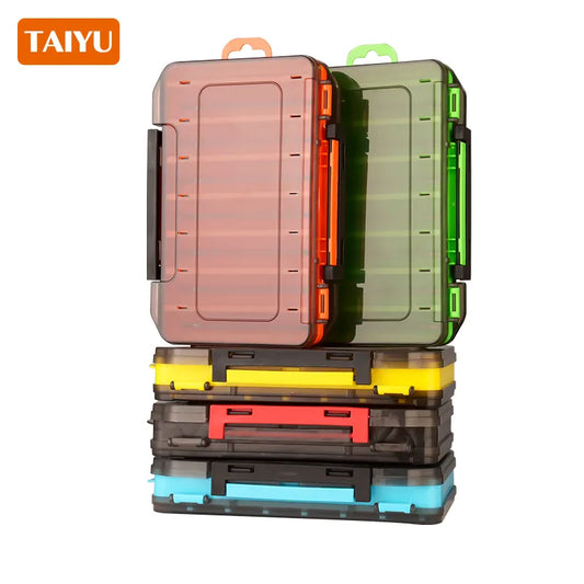 TAIYU Fishing Tackle box 14 Compartments Double Sided Fishing Tool organizer boxes