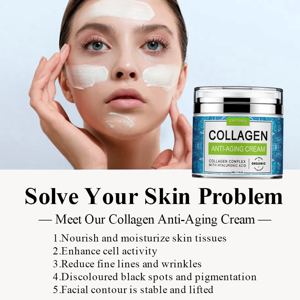 Face Cream Collagen Hyaluronic Acid Skin Care Anti-Wrinkle Moisturizing Anti-Aging Shrink Pores Whitening