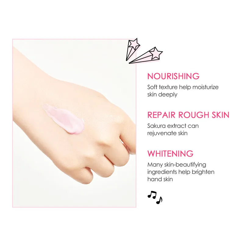 Sakura Hand Cream Moisturizing Anti-chapping Soften Skin Whitening  Winter Anti-crack Skin Care