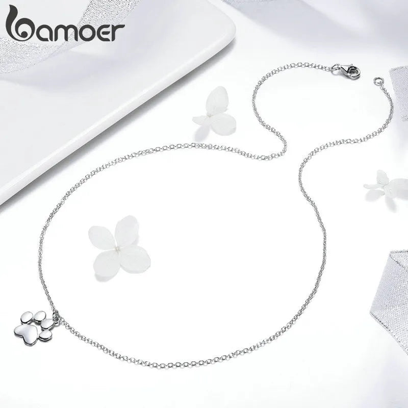 Cute Cat Paw & Dog Footprint Necklace for Women