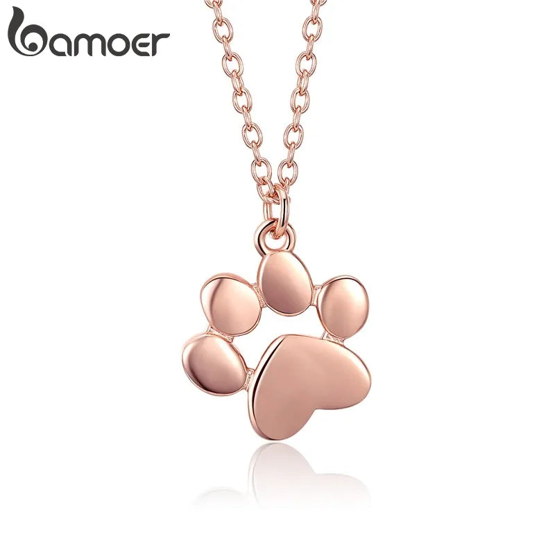 Cute Cat Paw & Dog Footprint Necklace for Women