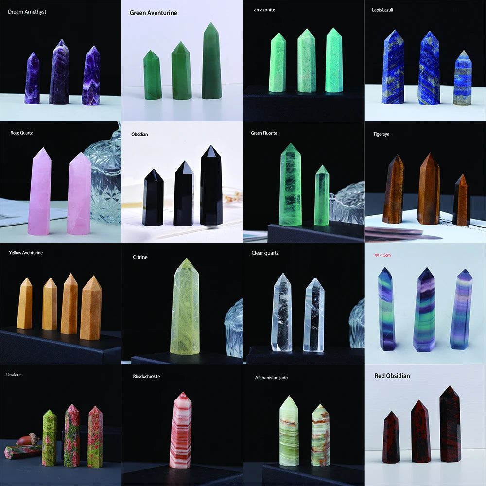 Natural Quartz Point  Hexagonal Prism Energy Pyramid Home Decoration Fung Shue