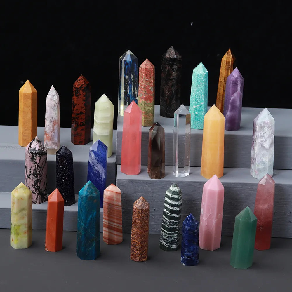 Natural Quartz Point  Hexagonal Prism Energy Pyramid Home Decoration Fung Shue