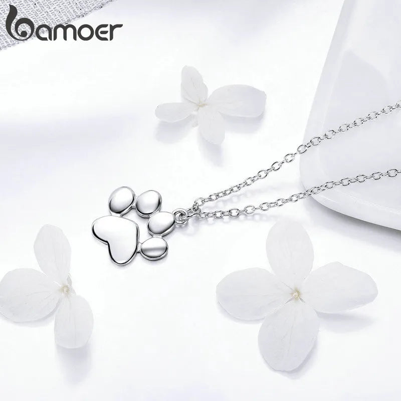 Cute Cat Paw & Dog Footprint Necklace for Women