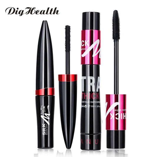 2 in 1 Waterproof Mascara 4d Silk Fiber Eyelash Lengthening Natural Eye Lashes