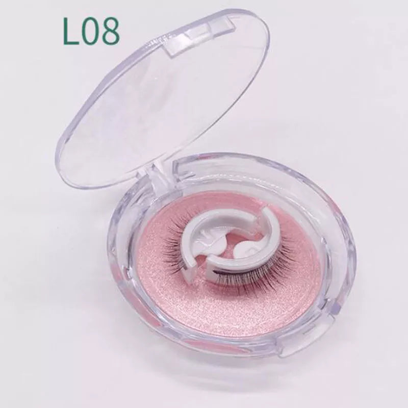 1Pair Reusable Self-adhesive False Eyelashes 3D Mink Glue-free