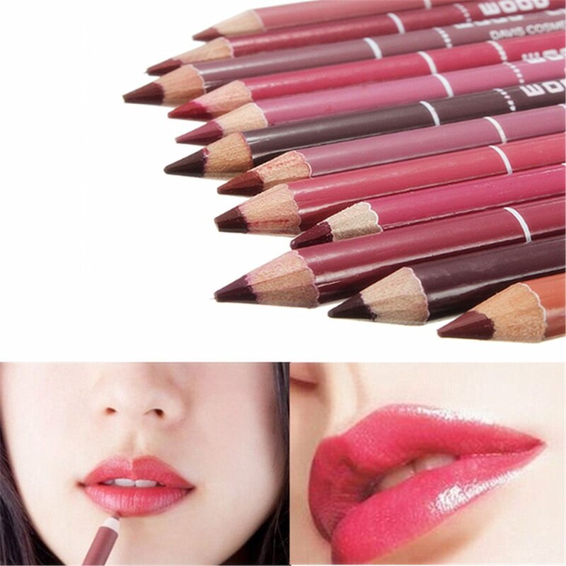 Professional Wood Lip liner, Waterproof, Soft Pencil, Long Lasting, 28 Colors