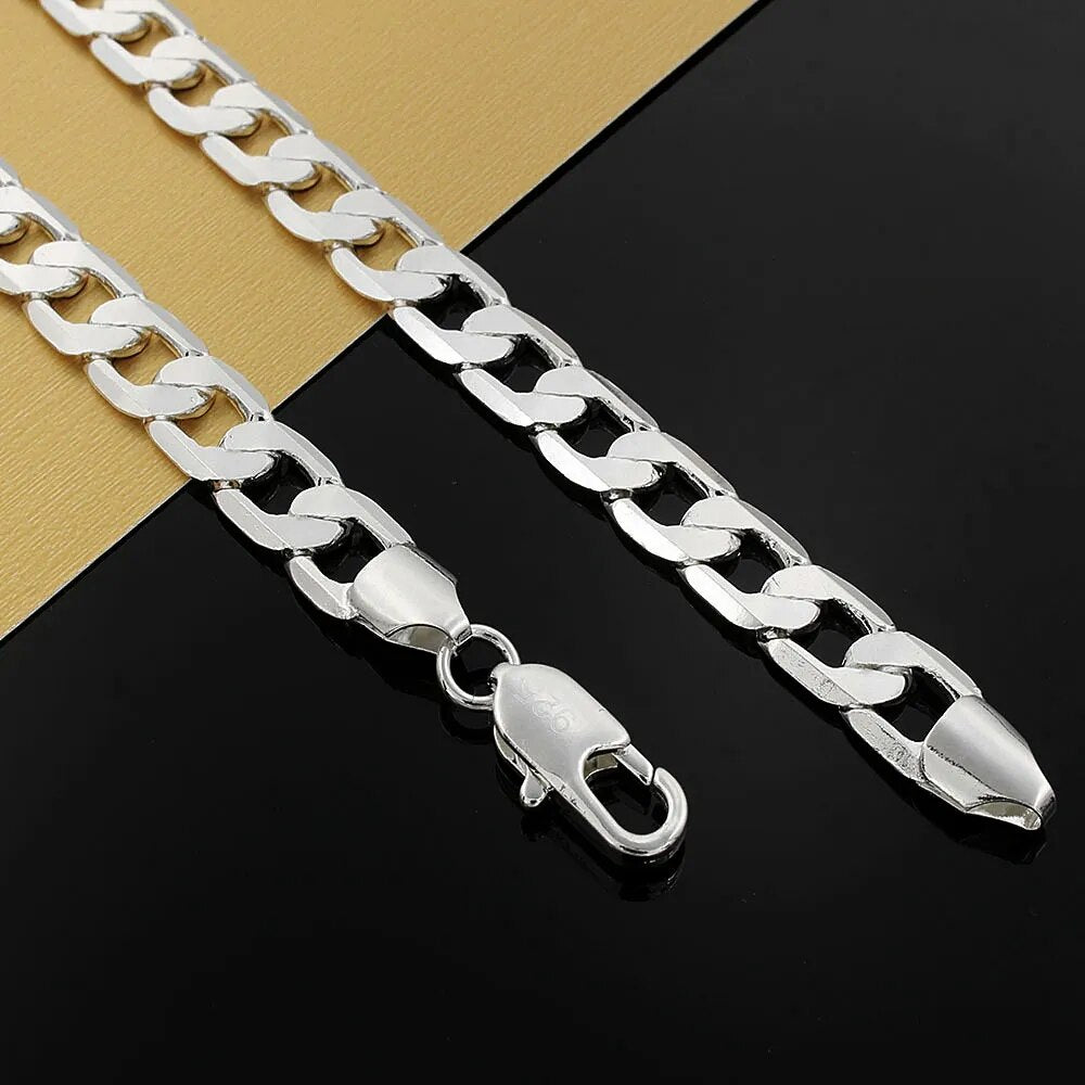 Silver Color Necklace for men 16 to 24 Inches Classic 8MM Chain