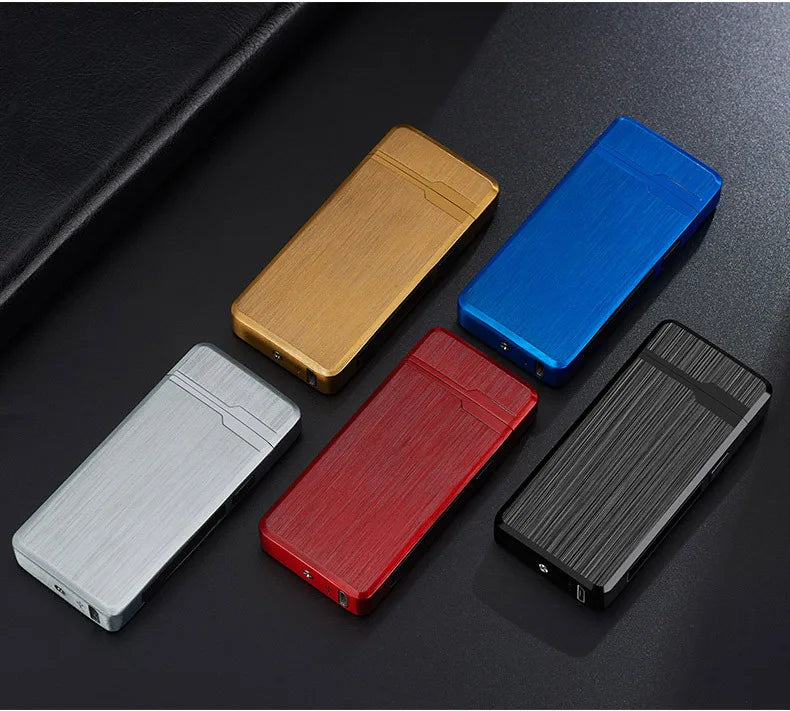 Dual Arc Plasma Lighter Stylish Windproof Lighter USB Rechargeable Electric Lighter