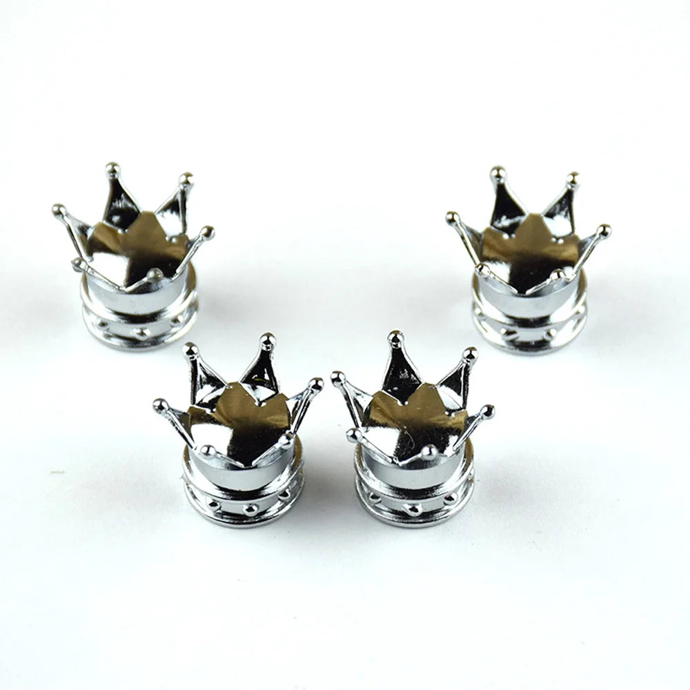 4 Pcs Crown Tire Valve Cap Car Wheel Air Valve Dust proof Caps Motorcycle