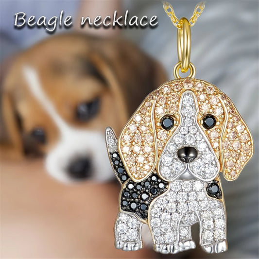 Cute Beagle Pendant Necklace Pet Puppy Animal for Dog Lovers