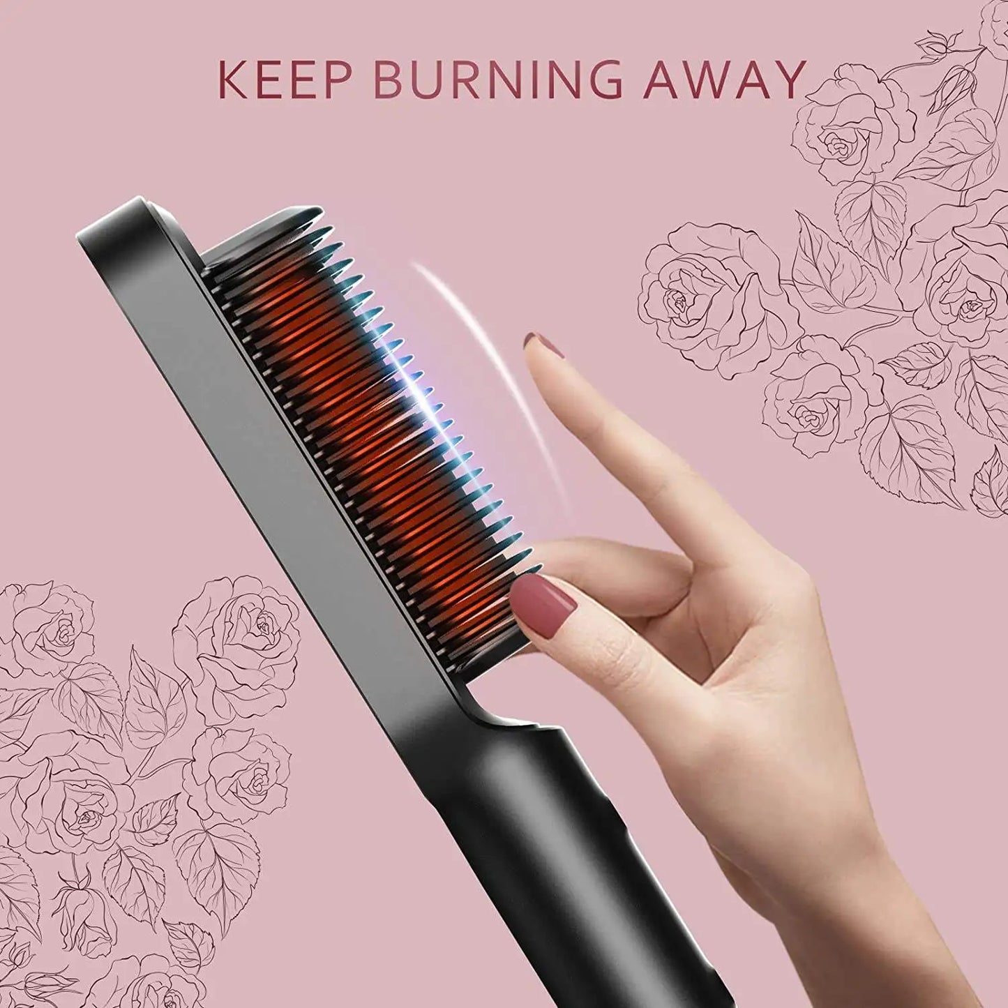 Mini Hair Straightener Hot Comb  Hair Brush Straightener Comb