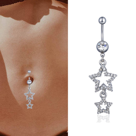 1-pc Stainless Steel Star Belly Button Rings