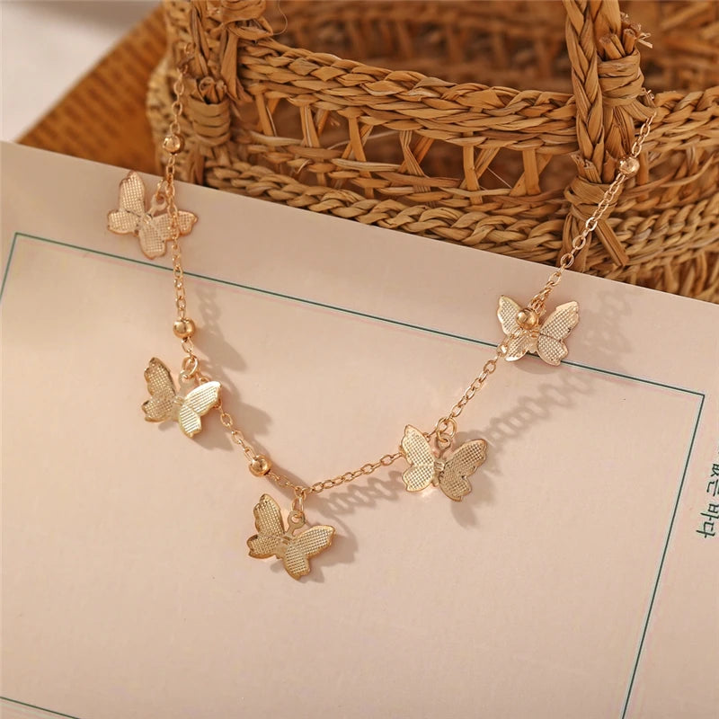 Bohemian Gold Silver Color Butterfly Fashion Anklets