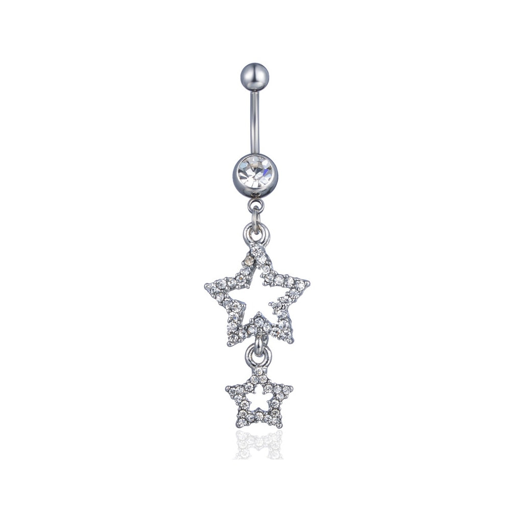 1-pc Stainless Steel Star Belly Button Rings