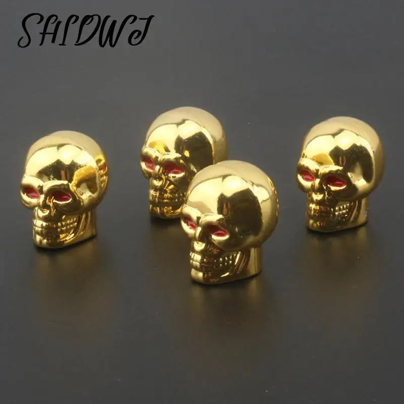 4Pcs Skull Valve Caps ABS For Alloy Wheels For Cars Motorcycles Bike