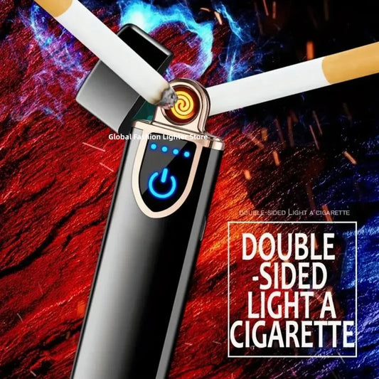 Rechargeable Windproof Lighter, Double-sided Cigarette Lighter, Small And Light Flameless