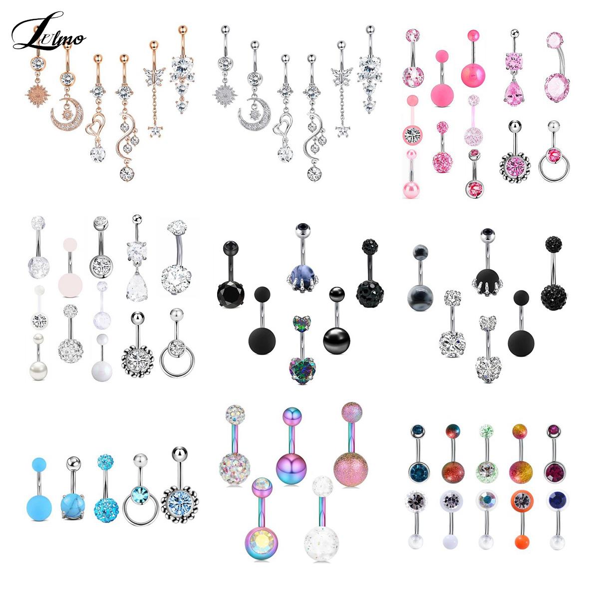 12-pc Set of Dangle Belly Ring Pack