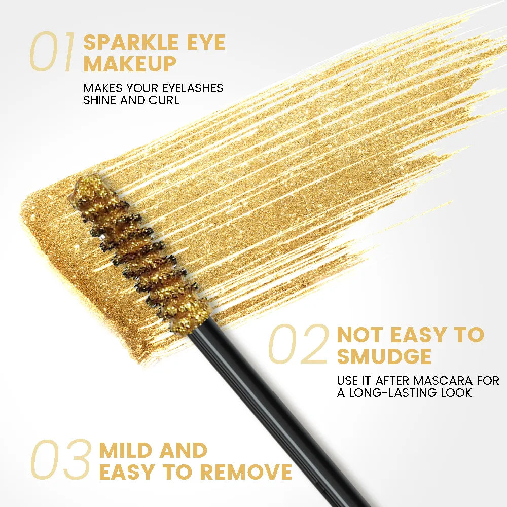 Diamond Glitter Mascara Long-lasting Fast Dry Eyelash Extension Curling Brush