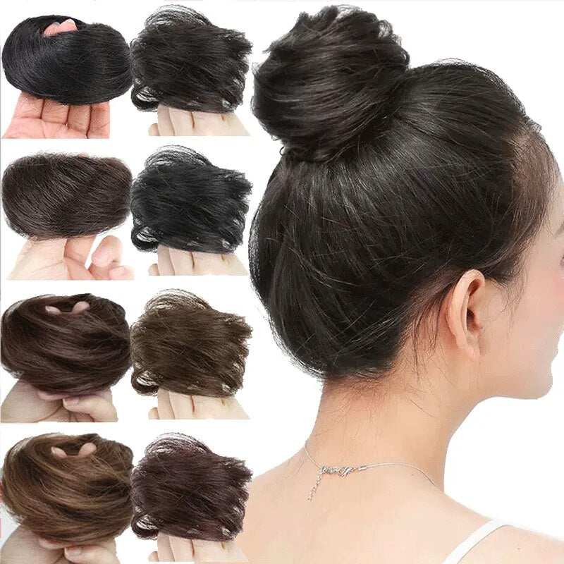 Fluffy Wig Loop Invisible Seamless Bun Natural Synthetic Hair Ring Fluffy Hair Decoration