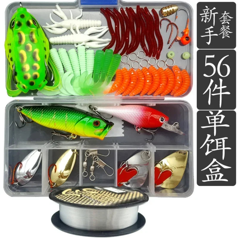 Soft and Hard Bait Gear Layer Minnow Metal Jig Spoon For Bass Pike Crank Tackle Accessories with Box