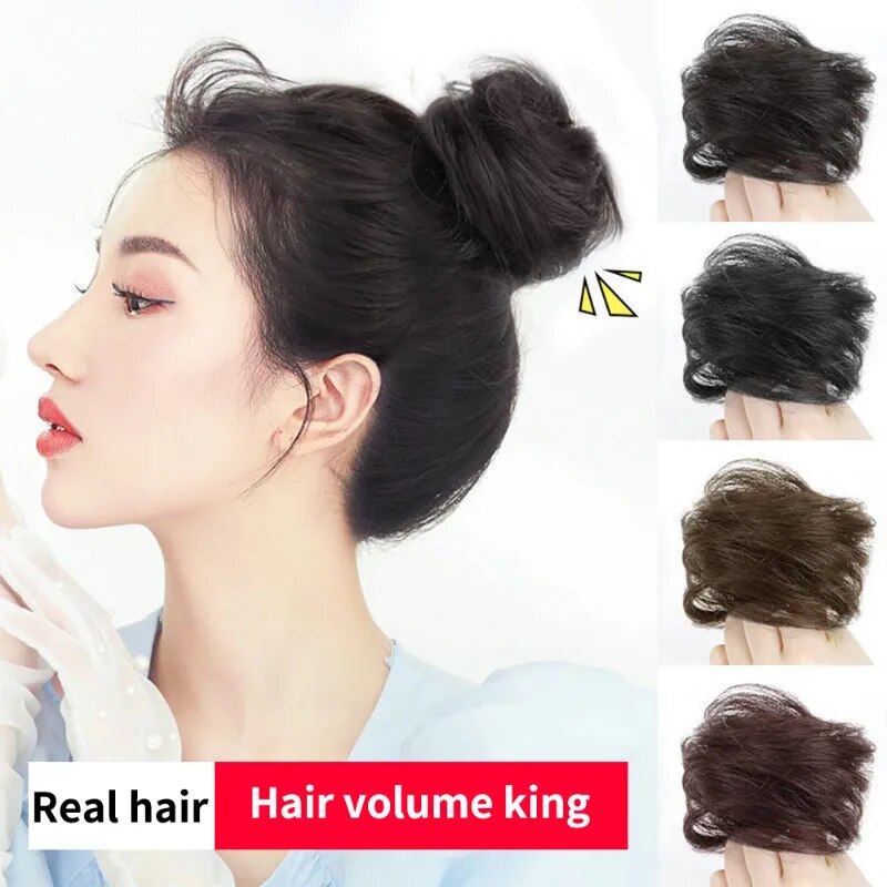 Fluffy Wig Loop Invisible Seamless Bun Natural Synthetic Hair Ring Fluffy Hair Decoration