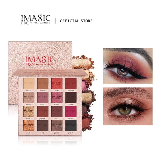 IMAGIC New 16-Color Eyeshadow Palette: Matte & Shimmer