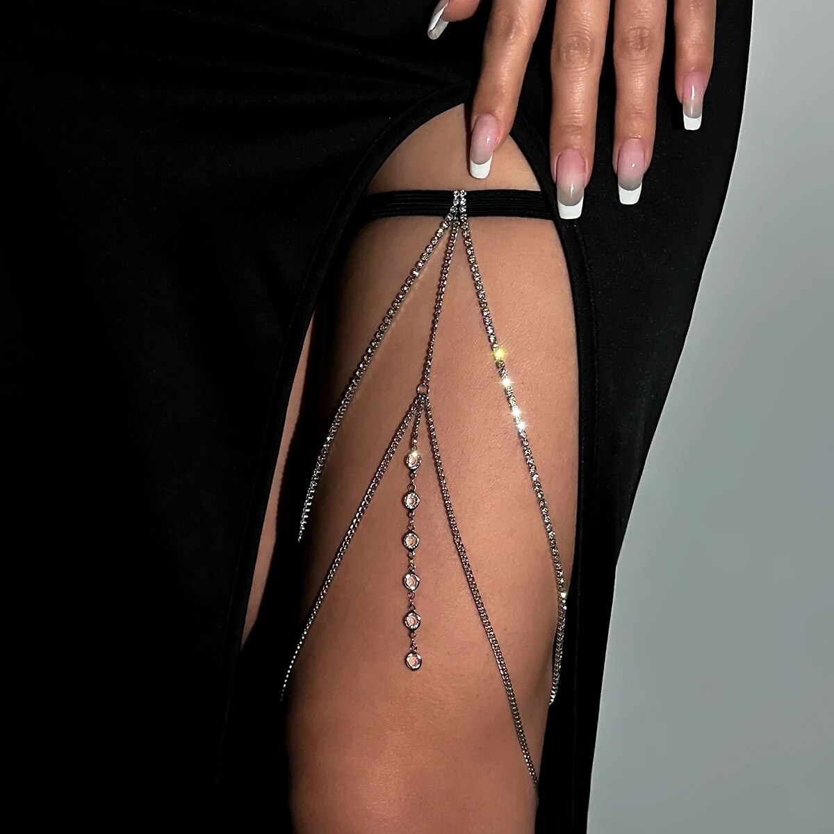 Bohemian Crystal Thigh Chain: Sexy Multilayer Tassel Rhinestone Jewelry