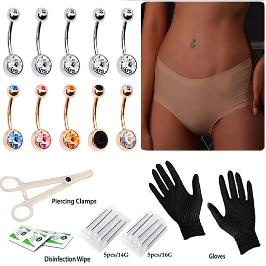 Belly Button Piercing Kit With Needle Pack Body Piercing Tool Kit