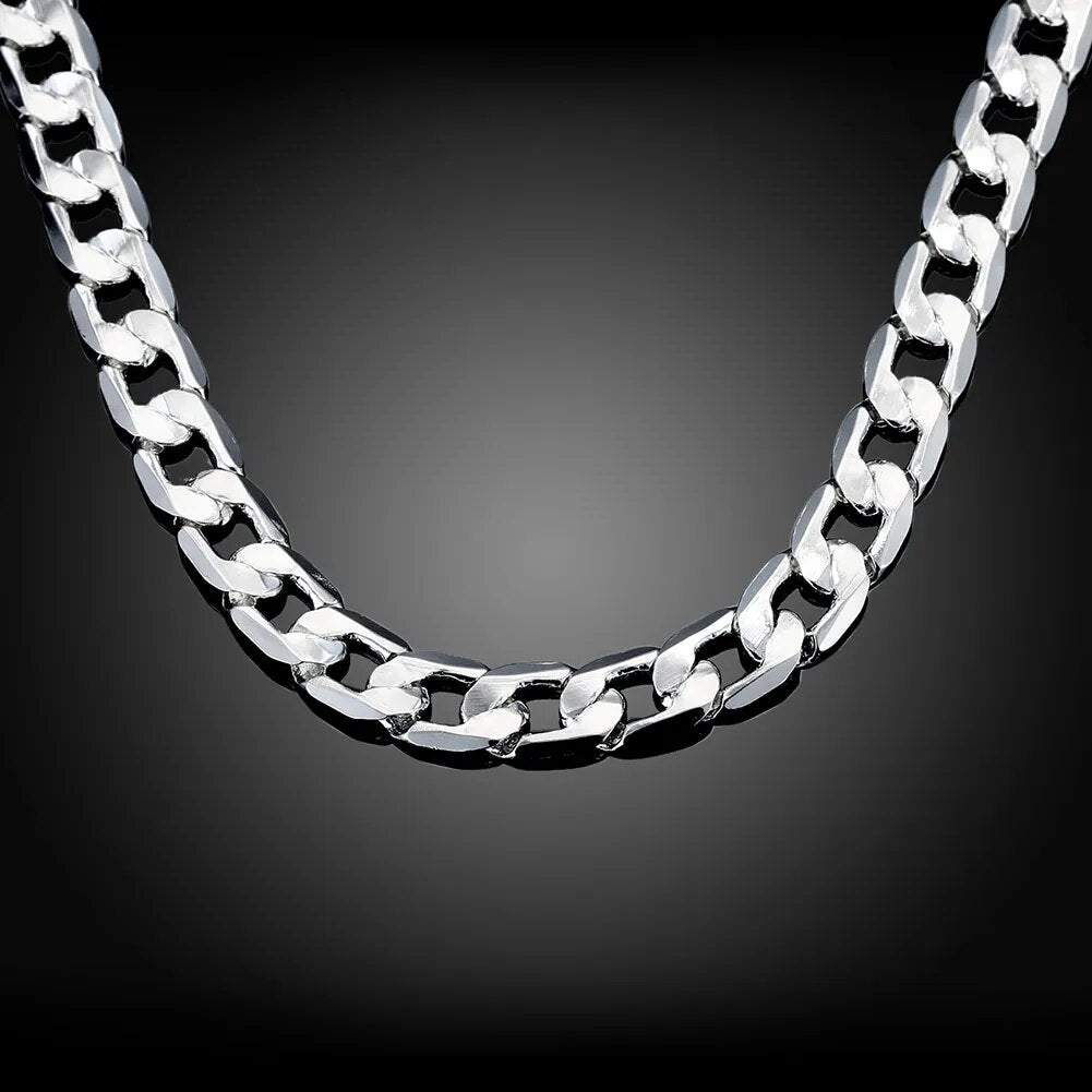 Silver Color Necklace for men 16 to 24 Inches Classic 8MM Chain