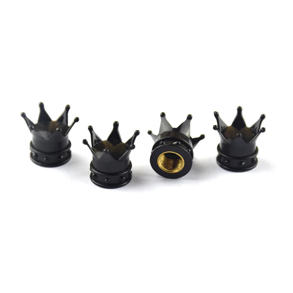 4 Pcs Crown Tire Valve Cap Car Wheel Air Valve Dust proof Caps Motorcycle