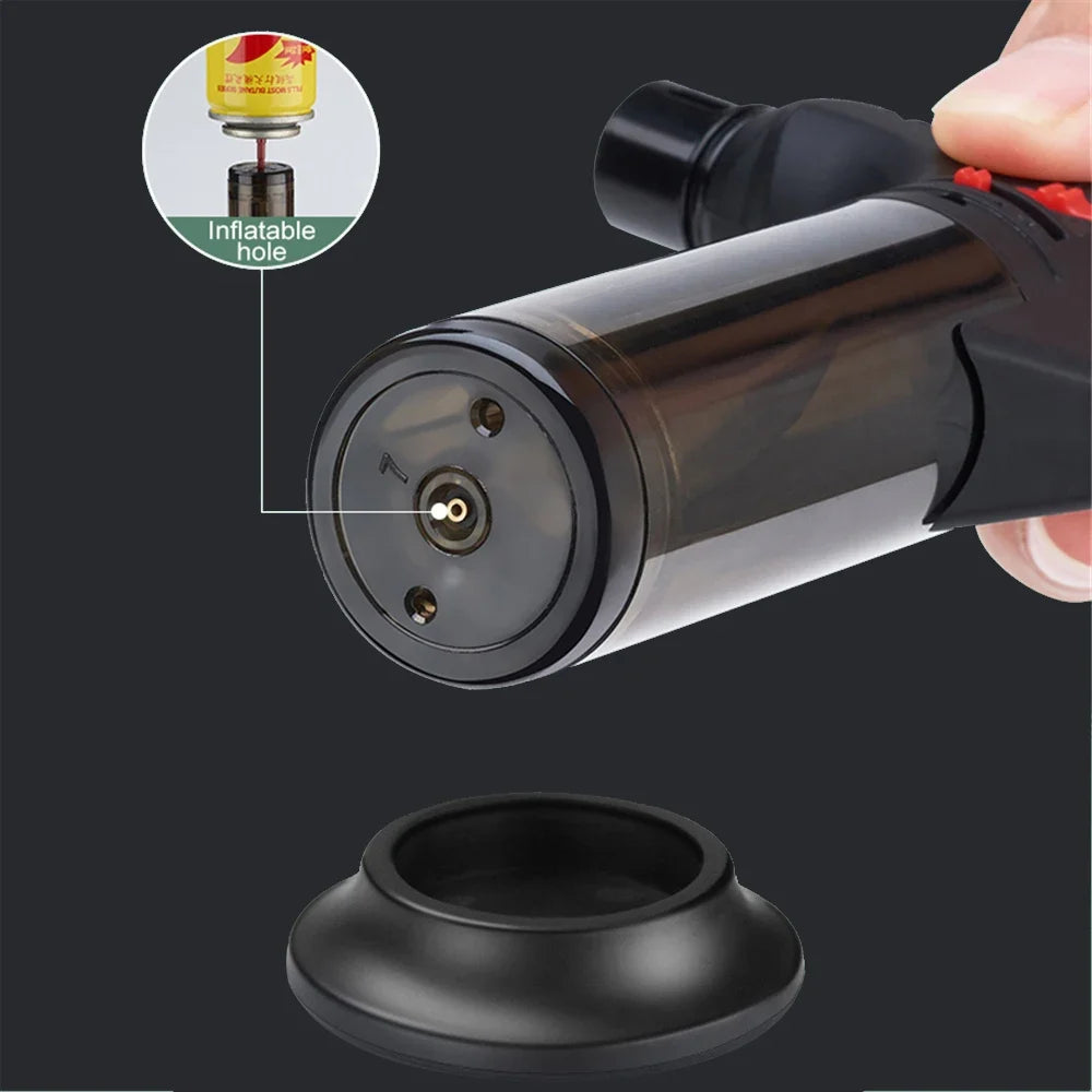 Jet Butane Lighter Refillable Gas Adjustable Flame Gun Lighter Cooking Torch Windproof Cigar Cigarette Lighter