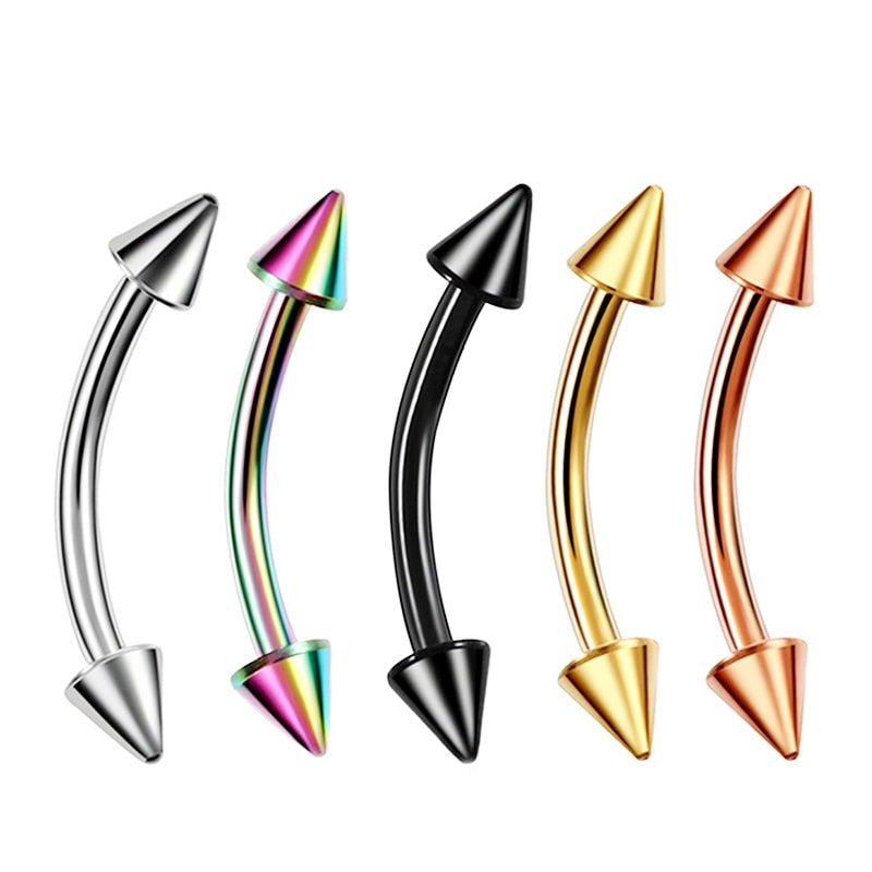 1/5Pcs Eyebrow, Lip Piercing, Stainless Steel, Curved Barbell Stud