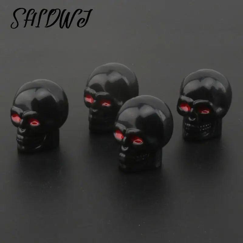 4Pcs Skull Valve Caps ABS For Alloy Wheels For Cars Motorcycles Bike