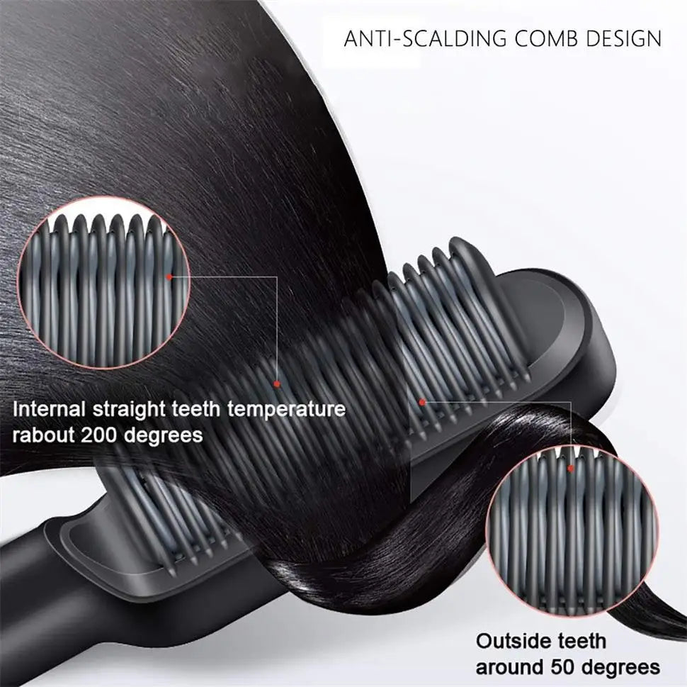 Mini Hair Straightener Hot Comb  Hair Brush Straightener Comb