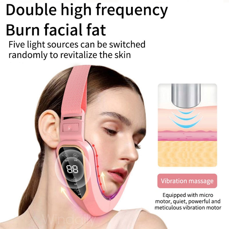 Facial Lifting Device LED Photon Therapy Facial Slimming Vibration Massager