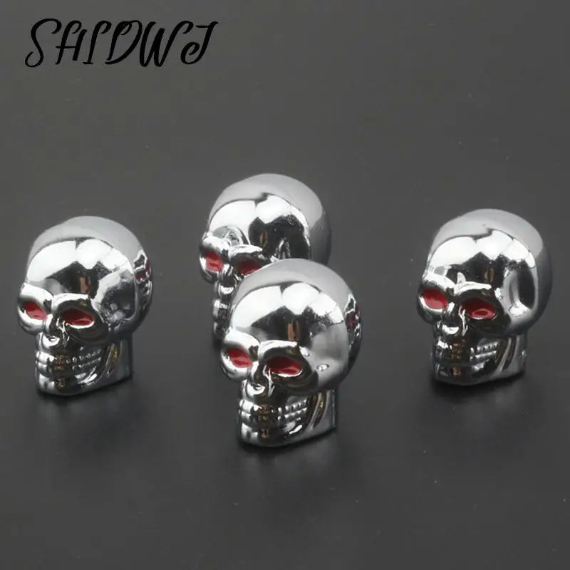 4Pcs Skull Valve Caps ABS For Alloy Wheels For Cars Motorcycles Bike