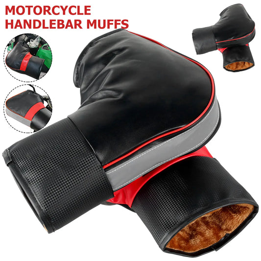 1Pair Motorcycle Protective Warm Grip Rainproof Winter Warmer Gloves