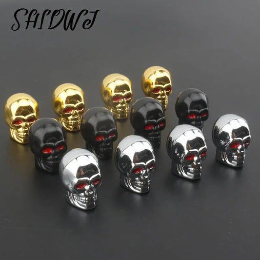 4Pcs Skull Valve Caps ABS For Alloy Wheels For Cars Motorcycles Bike