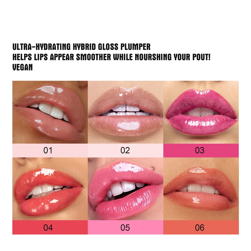 6 Colors Lip Plumping Booster Liquid Lip Gloss With Chili Extract Glitter