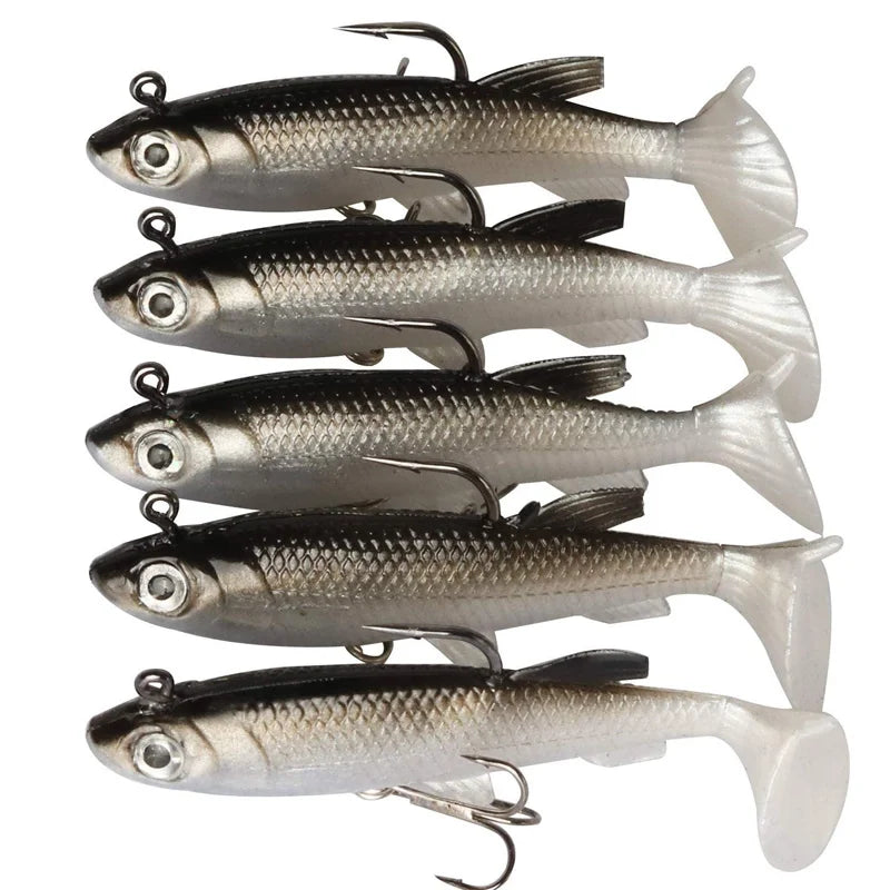 5pcs Kit Fishing Lure Soft Lure 8cm/ 2.8in Artificial Bait Cool Fishing Hooks