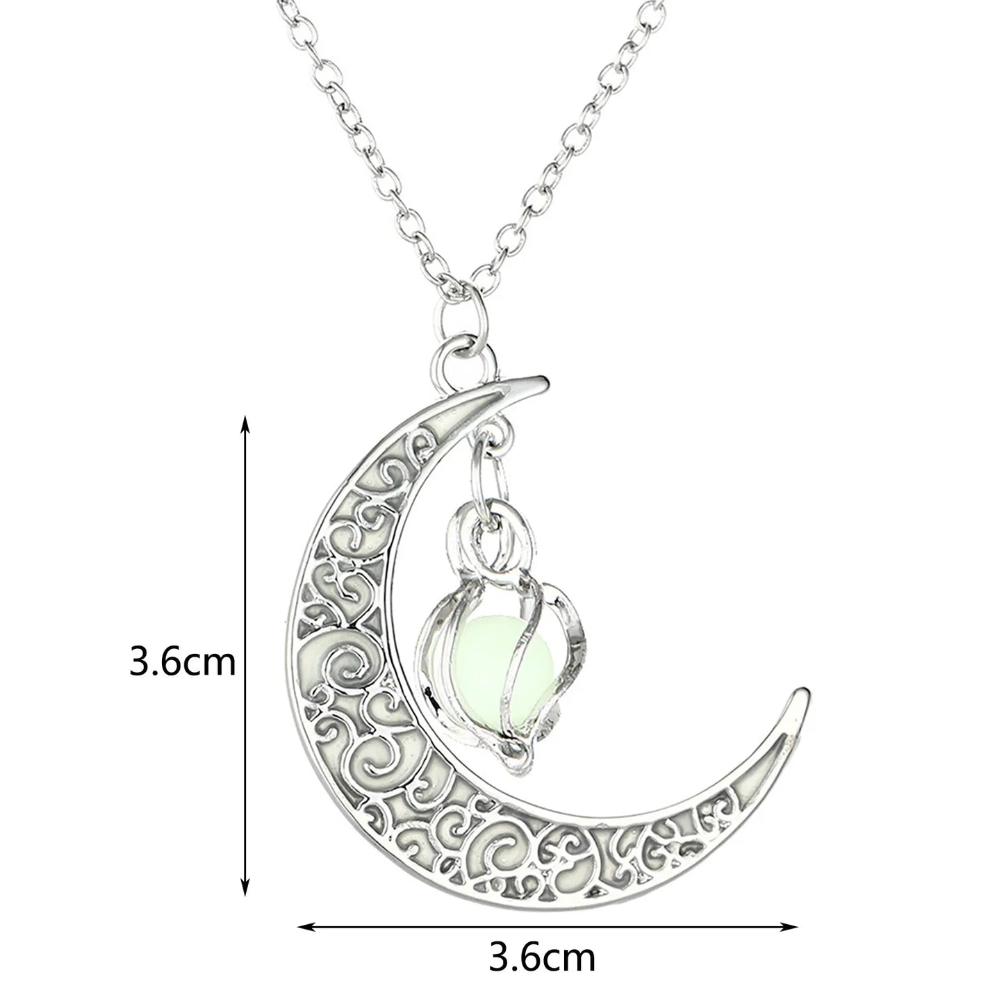 Personalized Luminous Moon Necklace With Whirlwind Rotating Bead Pendants