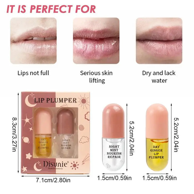 Lip Plumper Gloss With Ginger Mint Extracts And Vitamin E  For Moisturizing And Reducing Fine lines