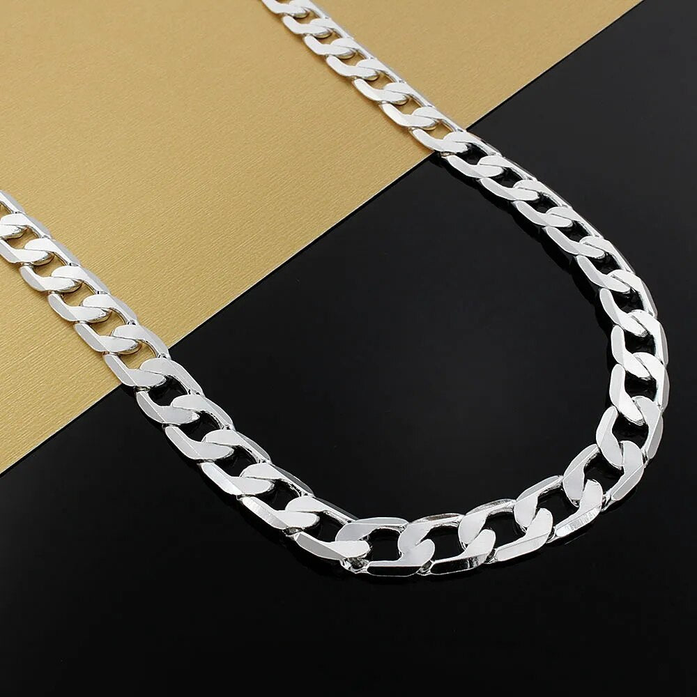 Silver Color Necklace for men 16 to 24 Inches Classic 8MM Chain