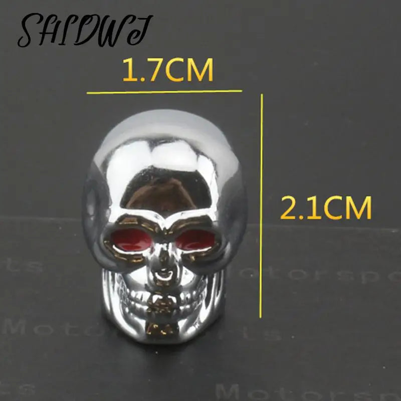 4Pcs Skull Valve Caps ABS For Alloy Wheels For Cars Motorcycles Bike