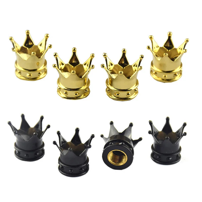 4 Pcs Crown Tire Valve Cap Car Wheel Air Valve Dust proof Caps Motorcycle