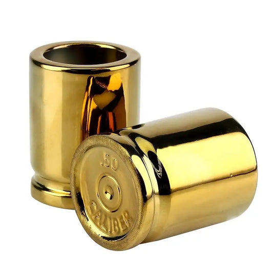 1 Set Bullet Shot Glass Set Creative 2pcs Golden Shot Glasses Durable