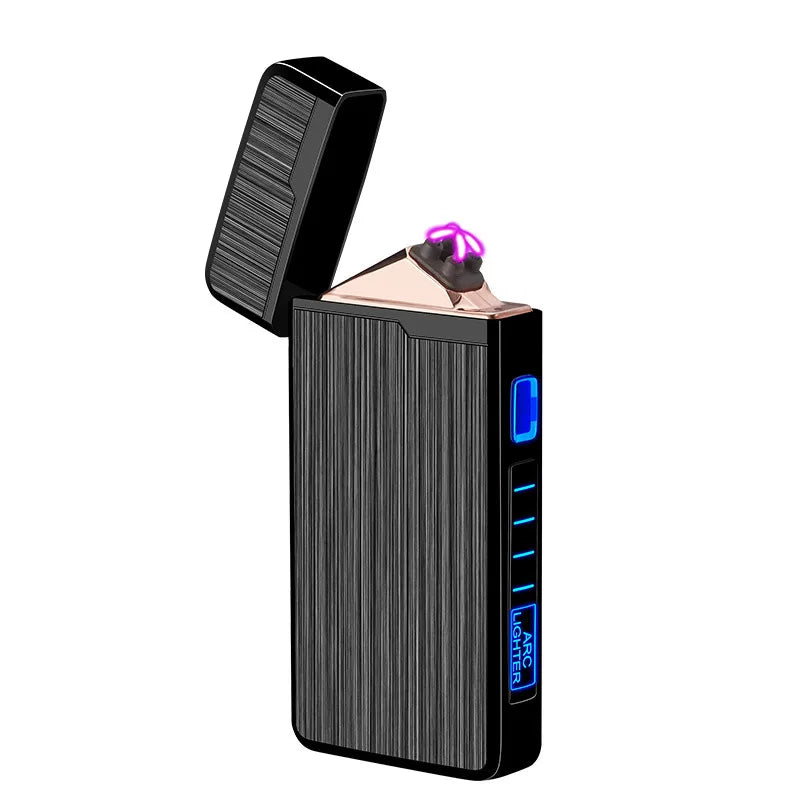 Dual Arc Plasma Lighter Stylish Windproof Lighter USB Rechargeable Electric Lighter