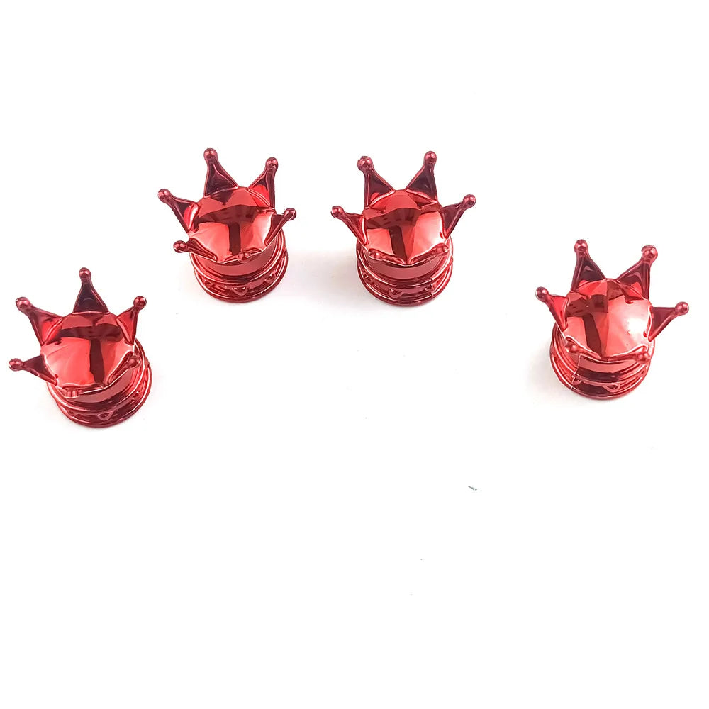 4 Pcs Crown Tire Valve Cap Car Wheel Air Valve Dust proof Caps Motorcycle