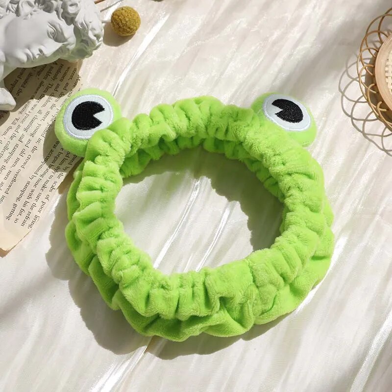 Funny Frog Face Washing Animal Velvet Headband